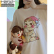 Modal Internet Celebrity Fengbu Erjia Pajamas para mujeres en primavera y verano Algodón de manga corta Set de tres piezas de tres piezas de dibujos animados para mujeres (tres piezas) A9901 m (recomendado 80-100Jin [Jin equivale a 0.5 kg])