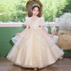 
Hanqi high-end girl princess dress summer puffy girl birthday flower girl wedding dress piano performance dress shallow champagne 120 suitable for weight 40-45 Jin [Jin equals 0.5 kg]