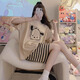 旭杉斯女士睡衣夏季薄款短袖短裤套装宽松大码卡通夏天少女可爱风家居服 679绿恐龙 M  建议80-90斤