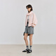 
LILY2025 summer new simple sporty style loose casual versatile commuter thin long-sleeved jacket short 120 light pink S