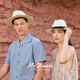 Mr DUCK2025 new product, light and breathable Panama hat, men and women, hand-dyeed cotton and linen plaid webbing topper, sun protection straw hat MS56328-Natural Khaki/Cotton and linen plaid webbing L(57-58cm)