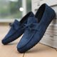 Yiliangying Doudou Shoes Men's Spring 2024 Nuevo mate de terciopelo inverso de terciopelo y pedaleo zapatos de cuero pequeños Loves Driving Shoes D753 Caki, disparo pequeño, gran tamaño 43