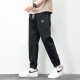 Men's casual pants in summer thin loose tying feet sports long trousers 2023 new fashion brand 719 dark gray M