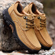 
Camel dynamic mountaineering shoes, travel hiking daddy shoes, outdoor wear-resistant casual genuine leather big-head leather shoes, men, light brown plus velvet (top layer cowhide) thick sole 6198 45 standard leather shoe size