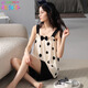 Gebebaifen con almohadilla de cofre Pajama de algodón puro de verano para mujeres que tiran los pantalones cortos de ropa casual de ropa casual de primavera y verano se pueden usar afuera y ejercicio QB9902 Mujeres (sin almohadilla en el cofre) 2XL (140-160Jin [Jin equivale a 0.5 kg])