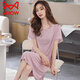 Pajamas Catman (Miiow) avec poitrine pour femmes pour les vêtements de maison de la soie de nuit à manches courtes modales à manches courtes pour la poudre chaude de la mince moyenne mince MQ9249 POUDRE DU PIÈCE DE MONTRAGE] M (recommandée 90-110jin [Jin est égal à 0,5 kg]))