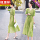 Hengyuanxiang Fashion Tennis Mid-length Dress for Women 2025 Summer New Ins Trendy High-end Korean Age Reducing Skirt Beige S