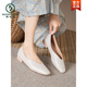 Woodpecker Sheepskin Super Soft Size 33-43 Chinese Chinese Chaussure Solide Sole Sole Sole Low Talon Flat Sole Foft Foft's Chaussures Square Toe Shoes Grand-mère Golden 5 CM 6169 34