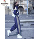 Woodpecker sports suit for women Spring and Autumn 2025 new style street-fried leisure sports two-piece set fashionable and fashionable, age-reducing Tibetan blue regular style [723] L [recommended 110-120Jin [Jin equals 0.5 kg]]