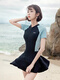 Les maillots de bain pour les femmes trempent à des sources chaudes pour vous rendre mince dans les piscines à séchage rapide à séchage en une seule pièce jupe amovible en quatre pièces 12128 Black L Noir une taille XL (recommandée 110-125 Jin [Jin équivaut à 0,5 kg])))
