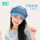 Wanding Daze Puppy Octagonal Hat Sweet and Cute Style Hat with Ears for Women Short Brim Bailey Newsboy Painter Hat Blue One Size