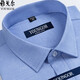 
MAYOR Yager Men's Short Sleeve Shirt Summer Pure Cotton No-Iron Middle-aged Casual Business Professional Clothing Plaid Shirt Blue Dx6636 42