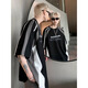 T-shirt shannu à manches courtes pour hommes pour hommes coton pur coton américain marque de mode High Street Pixie à rayures à rayures en vrac à demi-manche y135-1 noir xl