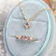 Fat Donglai quality tanzanite necklace nojess22 winter same style niche rhombus silver gold-plated zircon Japanese set necklace