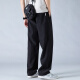 
POUM ice silk straight pants men's summer loose sports breathable drape wide-leg quick-drying pants 6636 black XL
