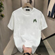 
GTYUWVG2025 Summer Casual Men's Short Sleeve T-Shirt Summer Half Sleeve Pure Cotton Trendy Brand Loose All-Match Top T V983 White XL