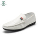 
Woodpecker Spring and Summer 2025 new Doudou shoes men's leather shoes Korean version driving shoes lazy shoes social trend casual men's shoes yellow 9880 39