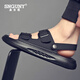 Snguny High-Light Luxury Sandals de marca de lujo 2025 Summer NUEVO VERSATILE VERSATILE SUGLO SOLO PLAYA CAPATOS UTS ANTERIORES ANTERIORES Y COODES NEGRO 9903 44 (270 mm)