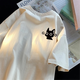 
POUM short-sleeved T-shirt men's new round neck print loose daily simple and versatile trendy tops for men and women MSL-C841 white M [Suggested 105-120Jin [Jin equals 0.5 kg]]