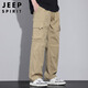 JEEP SPIRIT吉普工装裤男士裤子男春夏季休闲裤男多口袋男裤 卡其色 XL