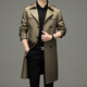 Lebinbo Men's Knee-Free Long Coat 2025 printemps Nouveau-vent moyen de vent et manteau d'automne confortable masculin cachant le bleu M / 170