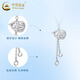 CHINA GOLD PT950 Platinum Gourd Tassel Pendant Women's Pure Platinum Valentine's Day Birthday Gift Year of the Horse Animal Year Gift PT950 Platinum Gourd Tassel Necklace About 5.4g