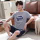 Pajamas men's summer pure cotton short sleeve thin large size youth cotton men's home clothing suit summer a679 cotton L recommended 110-130Jin [Jin equals 0.5 kg]