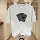 Pang Donglai DL American Trendy kurzärmeliges T-Shirt für Männer 2025 Sommer Neues lose und vielseitige halbärmelige T-Shirt Black Front Large Bild [K983 Dice Poker] M empfohlen 100-120jin [Jin gleich 0,5 kg]