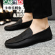 
CARTELO 2025 youth spring versatile Korean new lazy bean shoes trendy casual men's loafer shoes with one foot D838 black 39