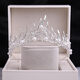 ShiJUN's birthday crown tiara girl's bride 2025 new style wedding dress accessories 18-year-old wedding crown hair crown -09 gold gift box + double-layer hair comb veil