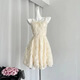 Rongxitu tassel feather dress for women's summer new high-waisted slim super fairy suspender skirt 5009 long S