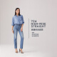 Levi's李维斯冰酷系列25年春夏新款女士724高腰修身直筒牛仔长裤 蓝色 27 (28)
