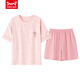 Catman (Miiow) Pyjamas für Frauen für Sommershorts, Baumwollrunde Hals-Dünnstil Sweet Pink Home Clothing Set kann außerhalb von Z9848 m getragen werden [empfohlen, 80-100 Jin zu tragen [Jin ist gleich 0,5 kg]]