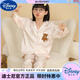 迪士尼（Disney）儿童睡衣女童春秋季长袖冰丝家居服中大童女孩夏季薄款丝绸空调服 藕色(短袖+长裤)#QN-1049 170 8码 适合身高95-105CM