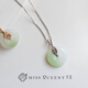 Wei Ci MissQueeny Qiwei 18k gold flower leaves green Hetian jade pendant summer fresh and elegant gold flower