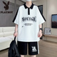 Playboy (Playboy) adolescent T-shirt à manches courtes Été 12-15 ans Élèves de lycée Polo Polo 13 Big Big Children's Suit NZJ-6629 Black (manches courtes + short) xl 115 à 130 Jin [Jin est égal à 0,5 kg]