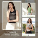 
Cat men women's base vest [sweat-absorbent and breathable] Summer white striped straps with knitted inner knitted base shirt outside