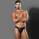 Meridian ANDREWCHRISTIAN sexy imitation leather men's thong U convex three-dimensional bag sports 93458 black M