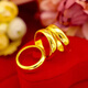 Fat Donglai's same style Vietnam sand gold ring Kuaishou men's and women's glossy couple wedding gift gold glossy opening