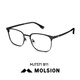 Mosen (molsion) Lunettes à demi-trame Fadre des lunettes de lumière anti-bleue pour hommes Sven MJ7371B12 (+0 yuans) 0 degré de degré anti-noir.