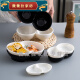 Baichunbao Hotpot приправляя блюдо отдельное блюдо для закуски для барбекю для погружения блюдо для блюда вкусовую тарелку с двойной прямой посудой пластиковая три сетки SG3879 (белый) 0 дюйм