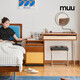MUU solid wood dresser mid-century style household cupboard storage cabinet integrated small apartment master bedroom bedside table makeup table mirror