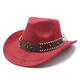Xinbucks Western Cowboy Hat topper hommes et femmes européens et américains punk éteinte jazz chapeau minoritaire minoritaire en laine rolded chapeau marron (universel pour les hommes et les femmes)