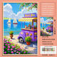 Taoli Shijia Heilung rosa Seaside Blumengeschäft Puzzle 1000 Stücke mit Fotorahmen hochpräzise handgefertigtes Geschenk Kinder Bildungsspielzeuge Sommer am Meer-S1049 1000 Teile ohne Fotorahmen (Katastar/Poster)