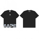 Aape kurzärmelige Sommermänner und Frauen gleiche vielseitige Paar halbärmelige Hemd-Tarn-Affen-Kopf-Trend Black 691 Pure Cotton High-Qualität M 90-110Jin [Jin entspricht 0,5 kg]