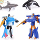 MPPMCK Hai Transformation Roboter Spielzeug Kinder Marine Animal King Kong Jungen Baby großer weißer Haisee Delphin 2555a