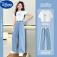 Disney Girls Summer Set para niños nuevos 2025 Summer Dopamine Big Big Children's Fashionable Short Short Summer Set 15013 Blue + 9922 White 160