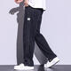 Pantalon à jambes larges de la soie de glace d'été Pantalon décontracté pour les hommes denours lâches hommes printemps et d'été minces de sol pantalon décontracté en 1048 gris m
