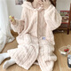 FHHUABD coral velvet nightgown for women Spring and Autumn 2024 new cute thickened flannel home clothes pajamas for women Autumn and Winter 761# M women L (suggested height 160-165c, weight 1