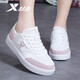 
Xtep shoes for women in summer breathable age-reducing white shoes, thick-soled trendy leather waterproof temperament Korean casual shoes White pink 7027 38